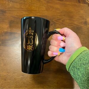 Disney’s Club 33 Tall Black Coffee Mug With Gold Logo